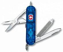 Боевой нож Victorinox Нож перочинныйSignature Lite Sapphire 0.6226.T2 58мм 7 функций полупрозрачный синий